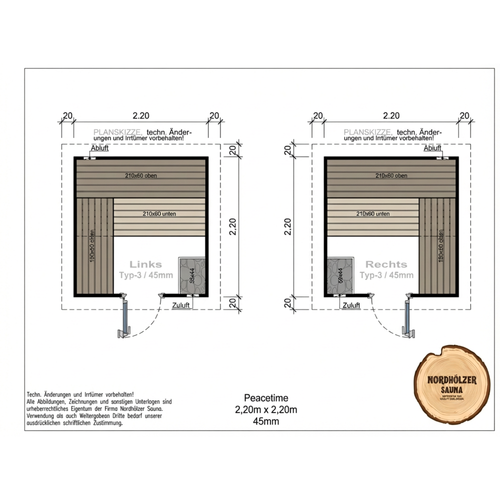 Gartensauna / Außensauna PEACETIME