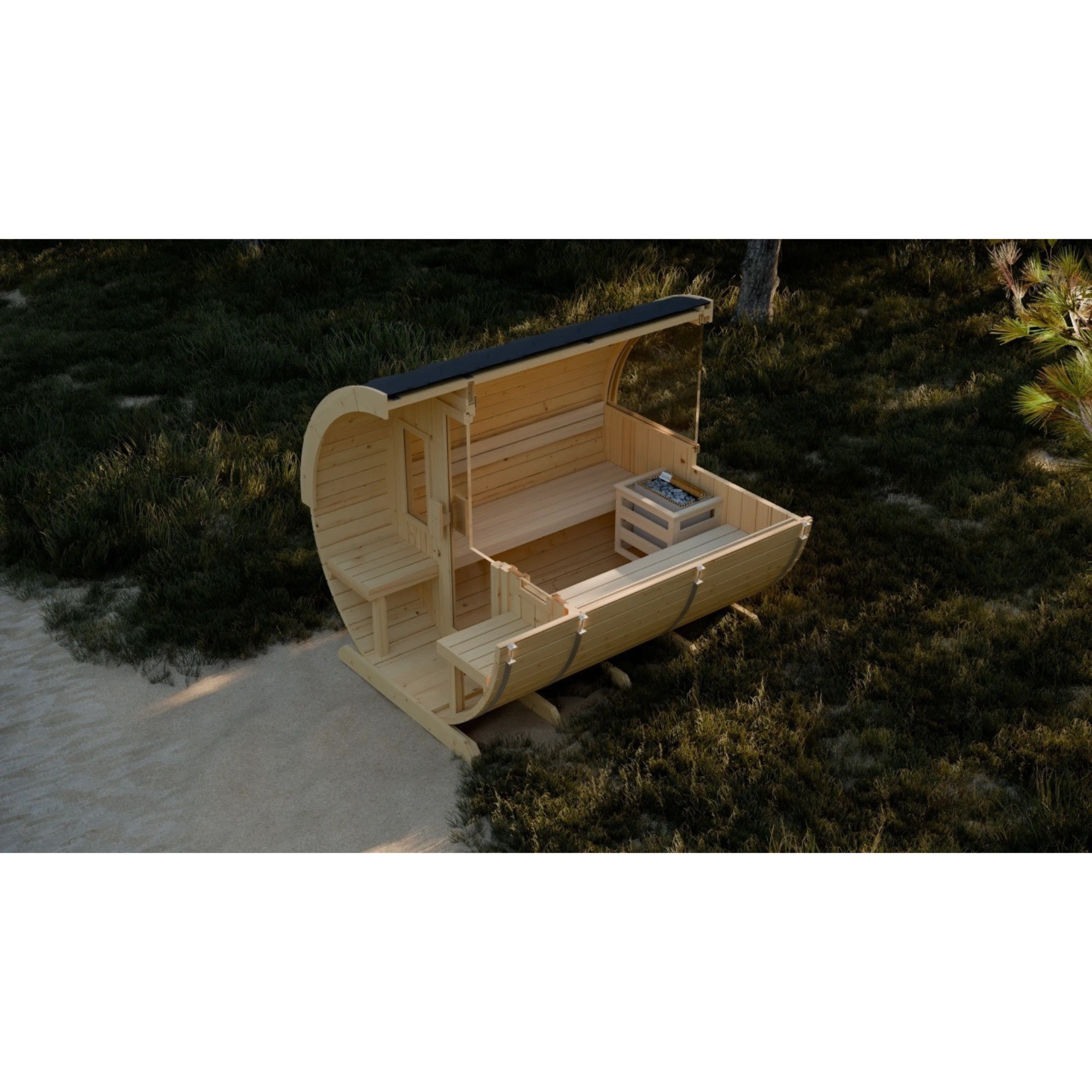 Gartensauna / Fasssauna FASSRA inkl. Terasse